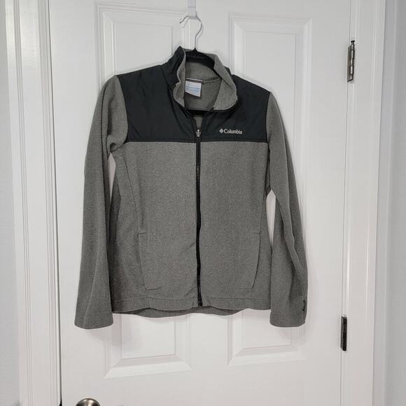 Columbia Grey Kids Full Zip Up Fleece Jacket, Size Large 14/16 - Picture 1 of 8